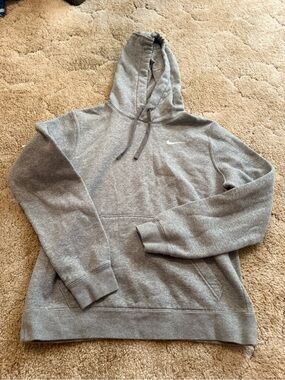 Nike Gray Hooded Sweatshirt with White Swoosh